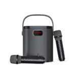 fingers 2mic groovebox portable bluetooth speaker with dual wireless mics | 30w bass | karaoke & party speaker (rich black)