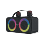 fingers 2mic karaoke portable bluetooth speaker with dual wireless mics | 24w output | karaoke & party speaker (rich black)