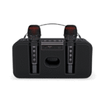 fingers 2mic karaoke portable bluetooth speaker with dual wireless mics | 24w output | karaoke & party speaker (rich black)