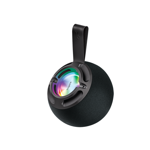 fingers globesound portable bluetooth speaker | 10w deep bass | rgb lights | 10 hours playback (rich black)