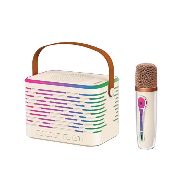 fingers 2mic karaoke portable bluetooth speaker with dual wireless mics | 24w output | karaoke & party speaker (rich black) (copy)