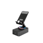 fingers mini mot (my own tv) portable bluetooth speaker with rgb lights & mobile stand | 5w sound | bluetooth v5.3 | hands free entertainment (rich black)