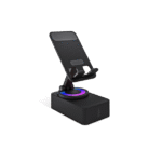 fingers mini mot (my own tv) portable bluetooth speaker with rgb lights & mobile stand | 5w sound | bluetooth v5.3 | hands free entertainment (rich black)